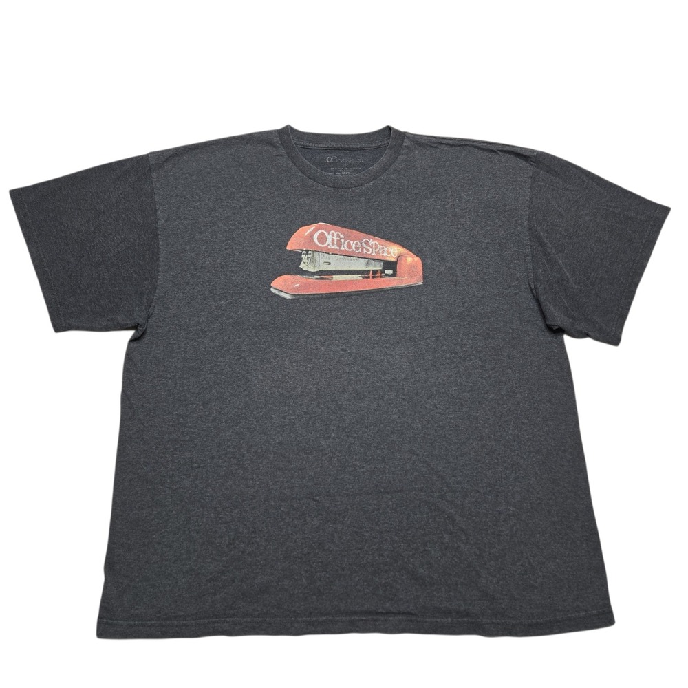 Office Space T-Shirt Mens 2XL‎ Charcoal Gray Red Stapler Graphic Movie Tee 2011